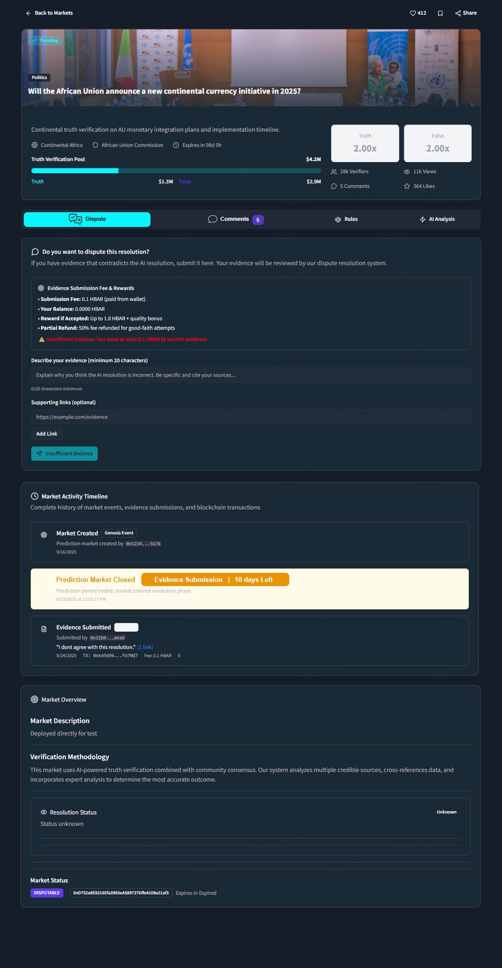 Blockcast disputable market