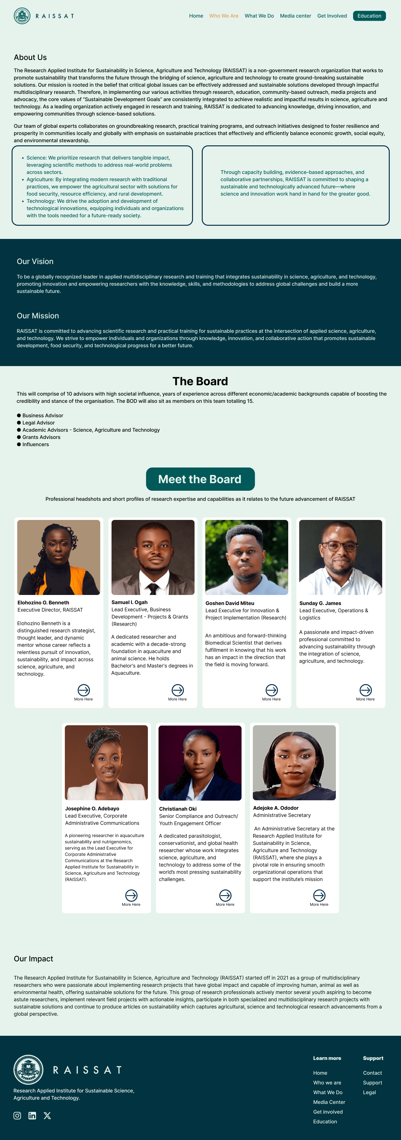 RAISSAT - Who We Are, with the board of advisors
